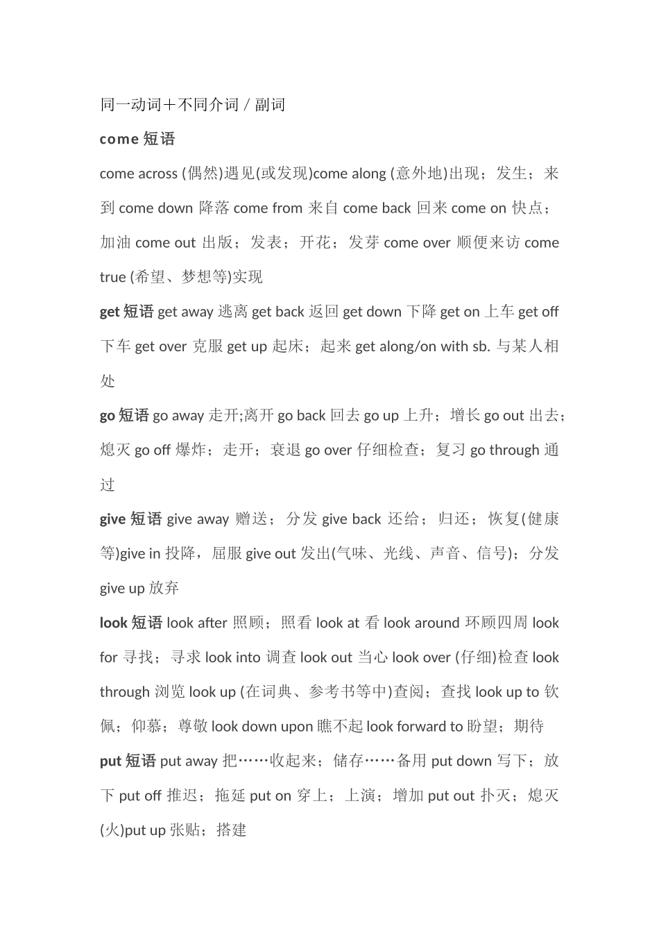 初中英语三年所有的动词短语总结.docx_第1页