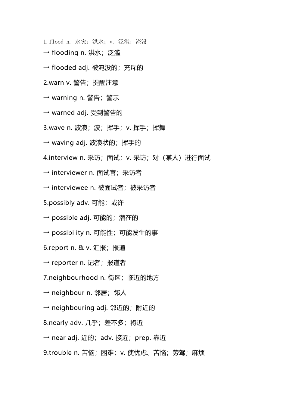 人教版八年级下册英语新教材Unit 5单词转换背记和默写.docx_第1页