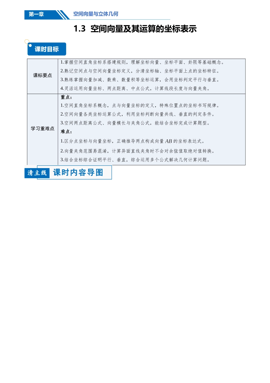 1.3空间向量及其运算的坐标表示(讲义)(解析版).docx_第1页