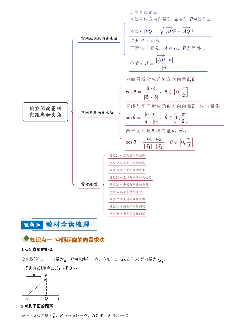 1.4.2用空间向量研究距离和夹角(讲义)(原卷版).docx_第2页