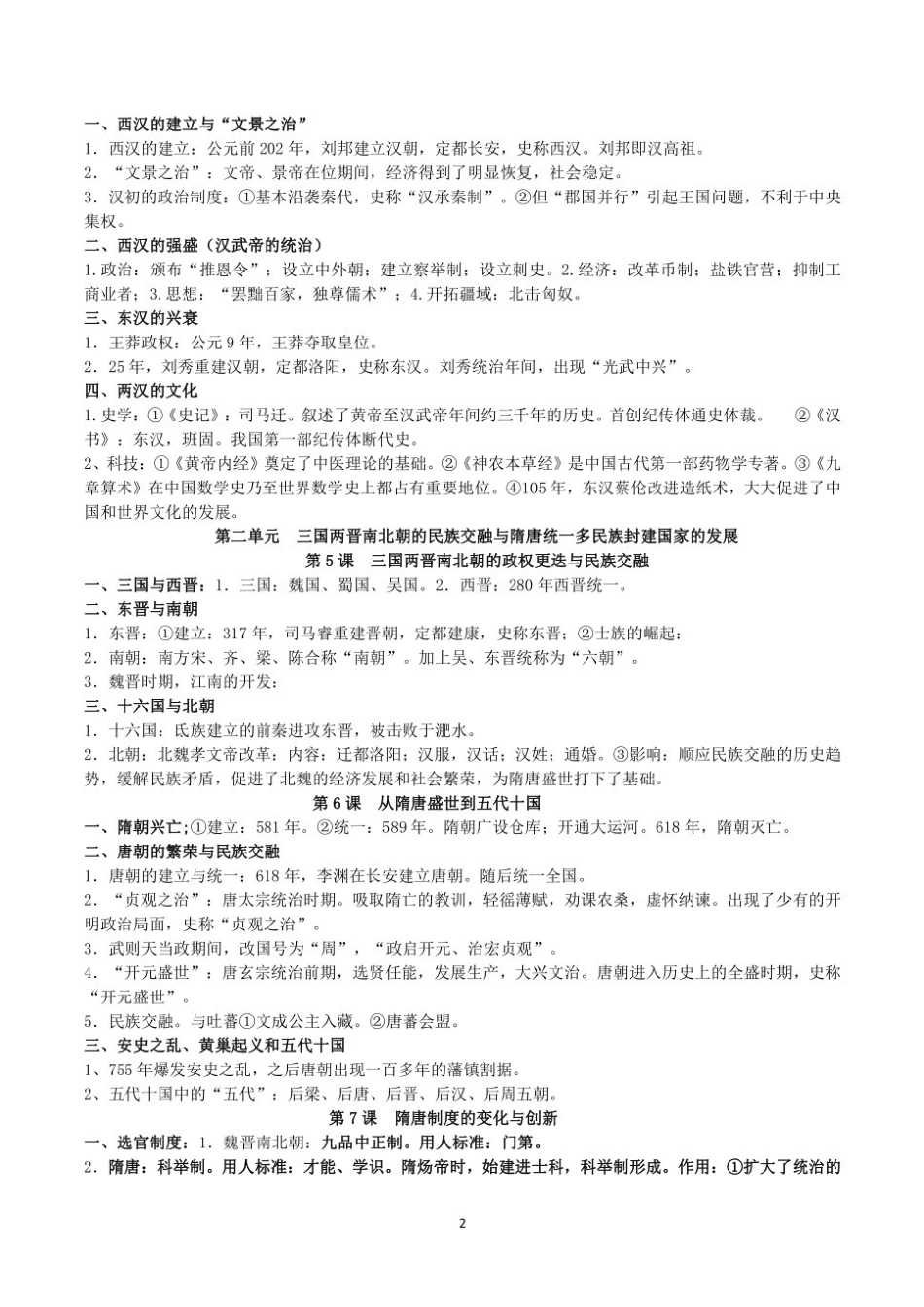 2025高中学业水平考试历史重点知识点归纳总结(复习必背).pdf_第2页