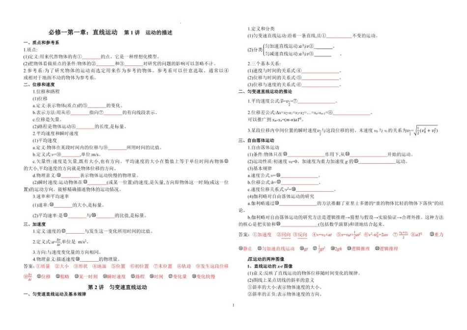 2025年高中物理学业水平考试知识点归纳总结(复习必背).pdf_第1页