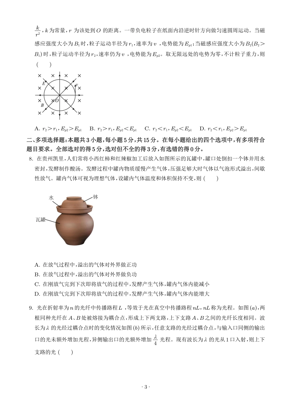 2026年高考贵州卷物理真题(原卷版).pdf_第3页
