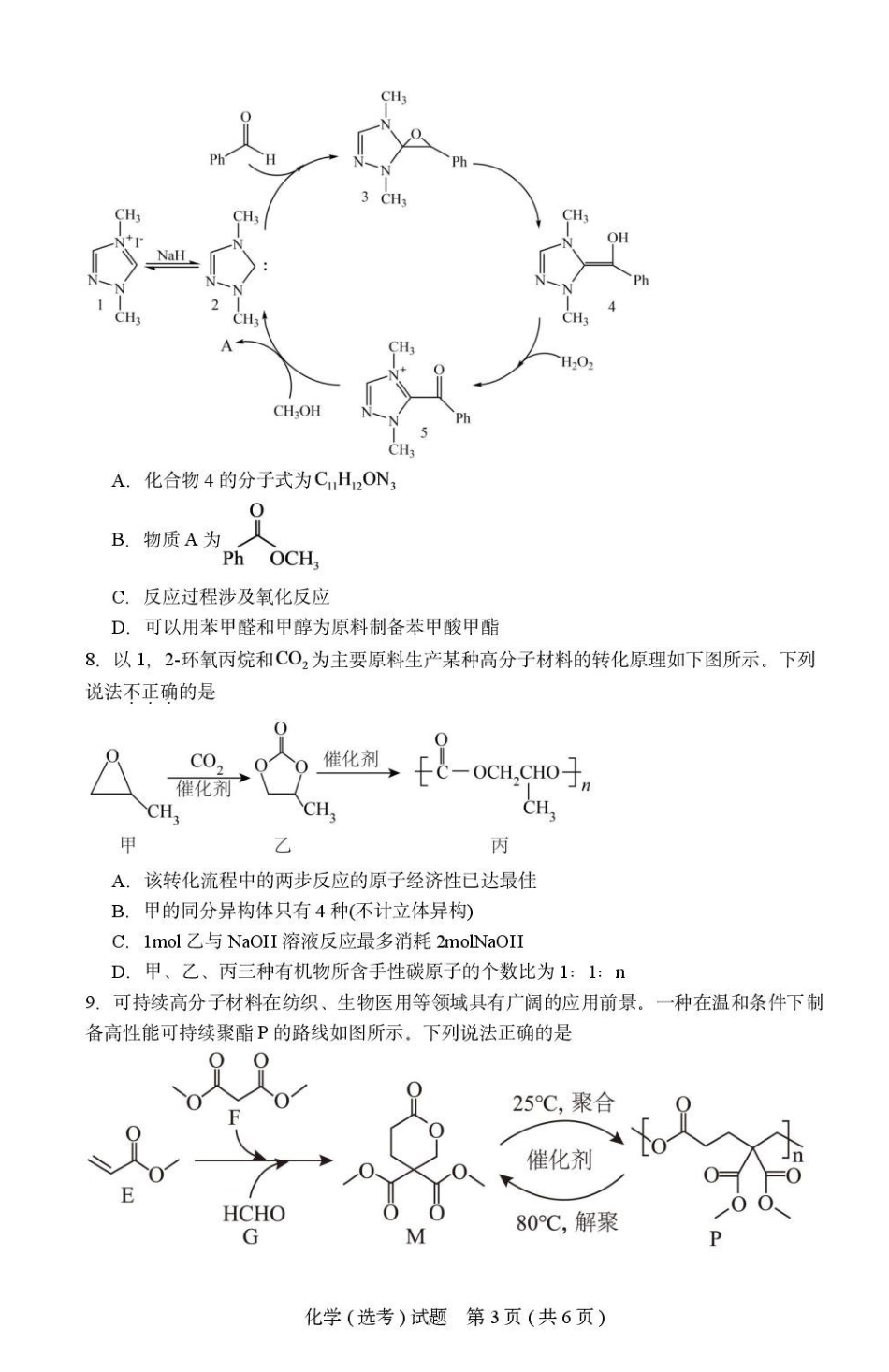 福建泉州五中2027届高三上学期小练2化学试卷.pdf_第3页