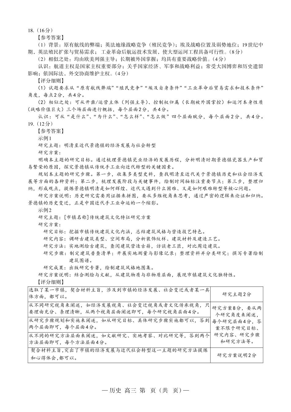 江西南昌市2025年高三年级九月测试历史答案.pdf_第2页