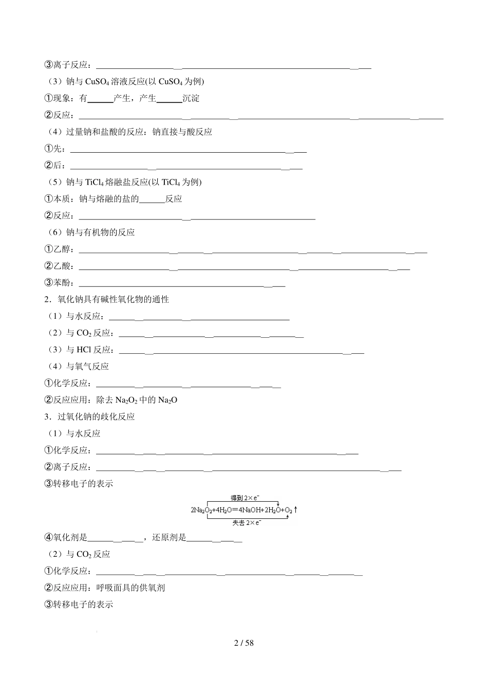专题高考必背化学方程式汇总(知识清单)(原卷版).pdf_第2页