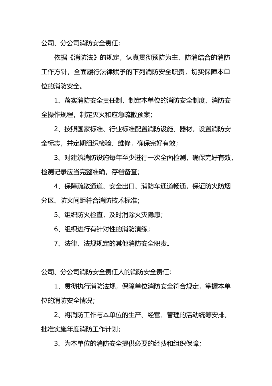 某公司消防安全责任制.docx_第1页