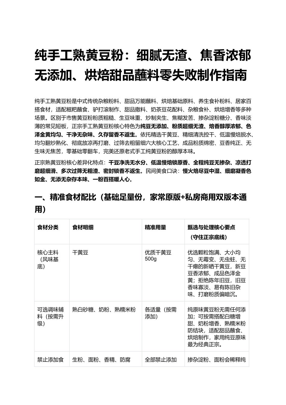 纯手工熟黄豆粉：细腻无渣、焦香浓郁、无添加、烘焙甜品蘸料零失败制作指南.docx_第1页