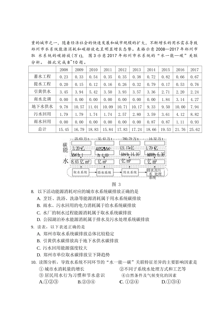 地理江西2026年新高三暑假学习质量诊断(8.29-8.30).docx_第3页