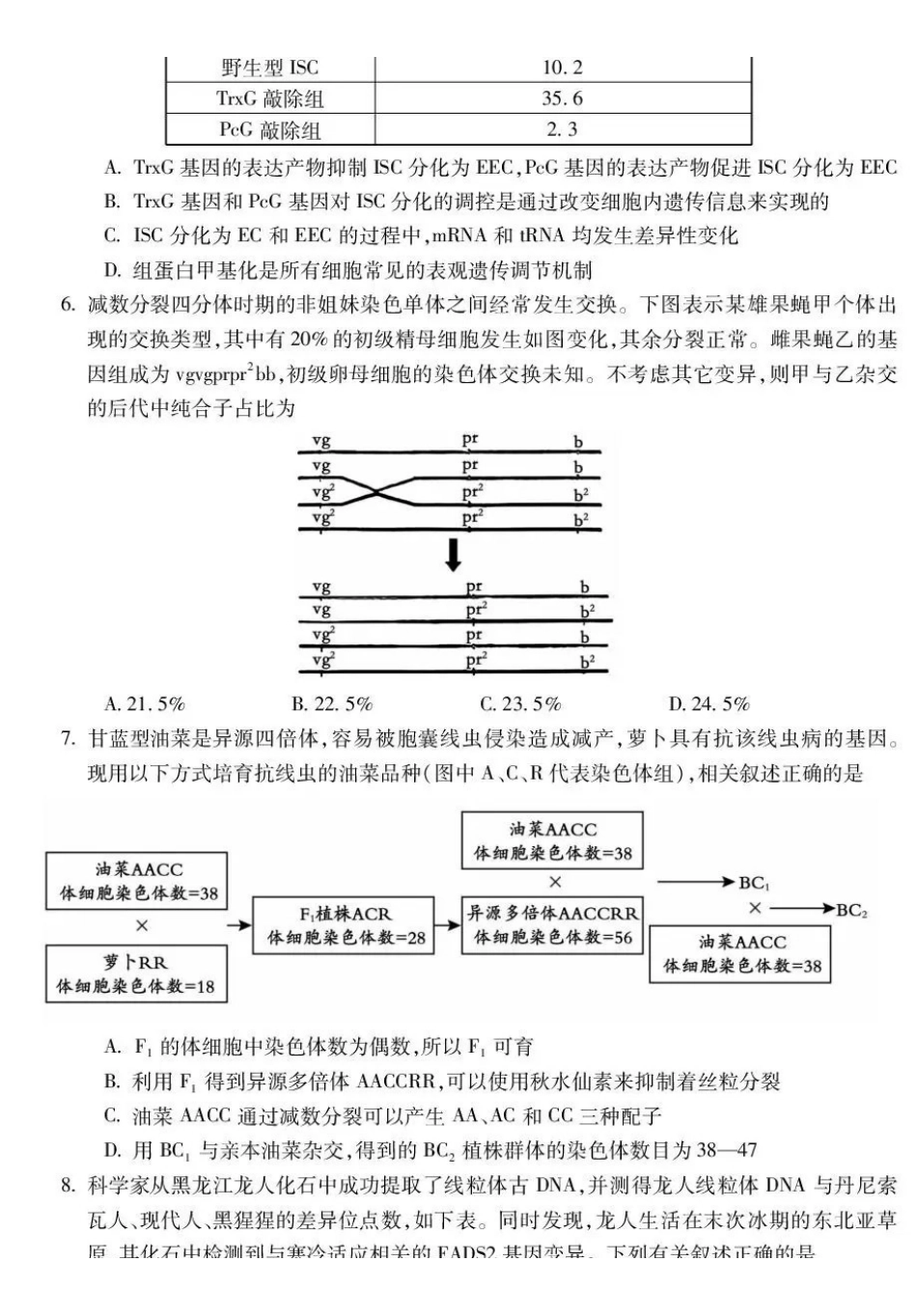 蚌埠市2027届高三调研性监测生物.pdf_第3页