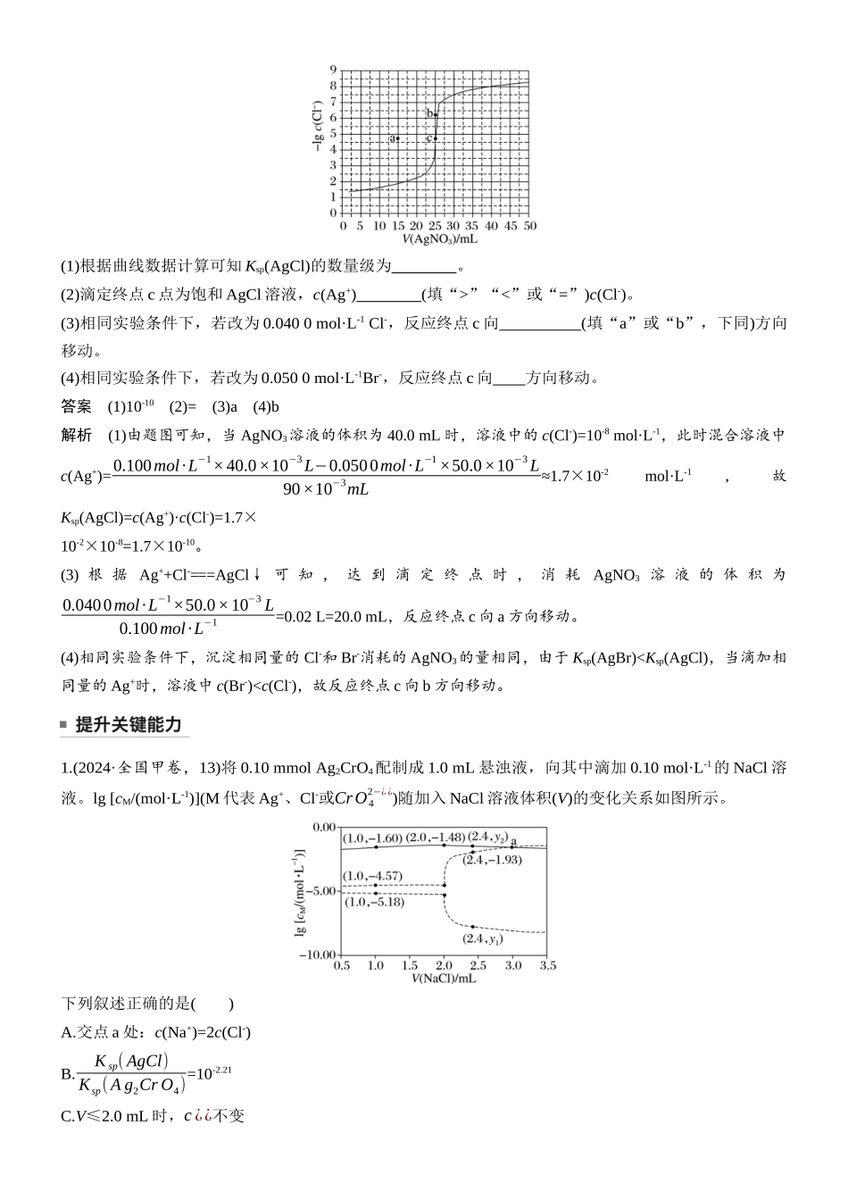 第十二章第53讲沉淀溶解平衡图像的分析.docx_第3页