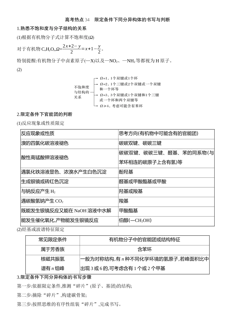 高考热点34限定条件下同分异构体的书写与判断.docx_第1页