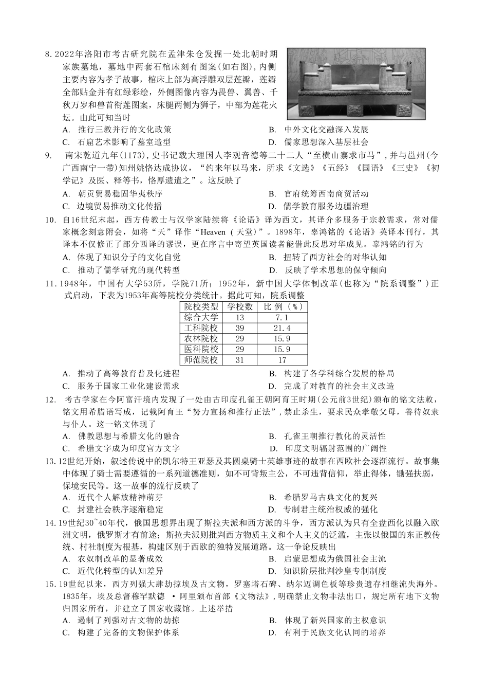 历史【全国百强校】重庆市重庆第一中学校高2027届高三年级8月开学考试(8.29-8.30).pdf_第2页