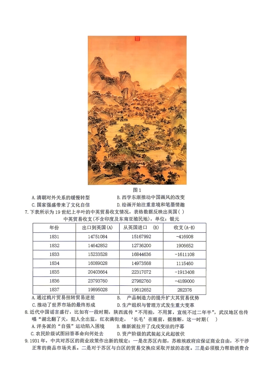 历史湖南长沙市实验中学2027届高三年级第一次阶段检测(一模)(8月底).pdf_第2页