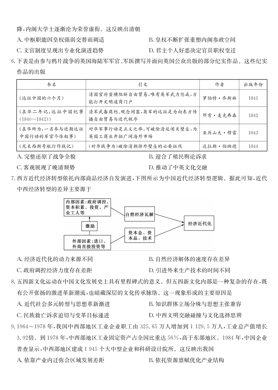 历史四川九师联盟2027届高三年级9月开学联考(9.3-9.4).pdf_第2页
