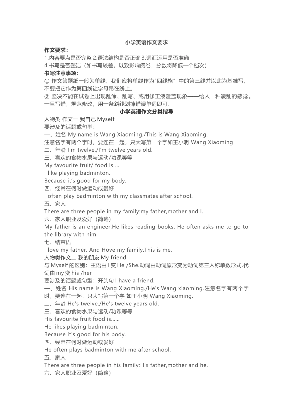 小学英语10大类主题作文写作技巧.docx_第1页