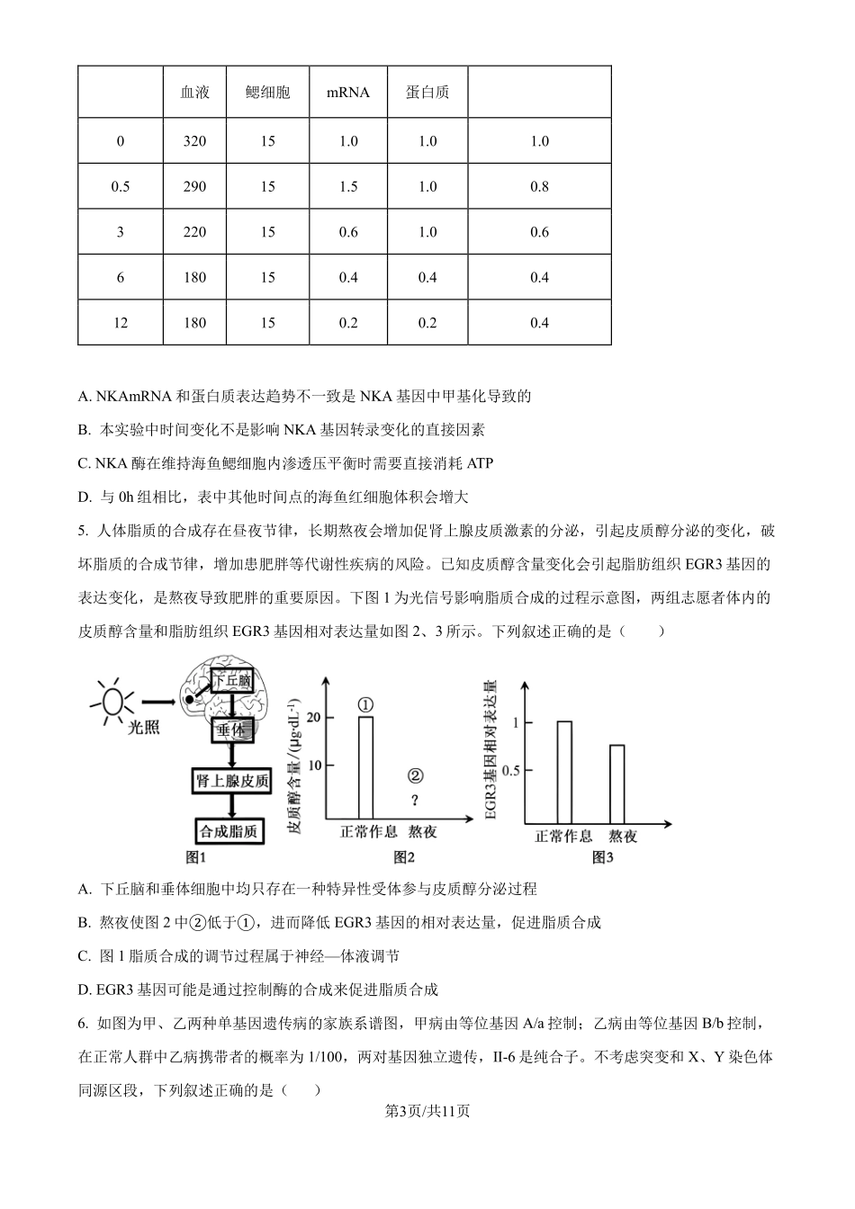 06_生物_贵阳市第一中学2026-2027年高三年级8月高考适应性月考卷(一)_试卷+答案.pdf_第3页