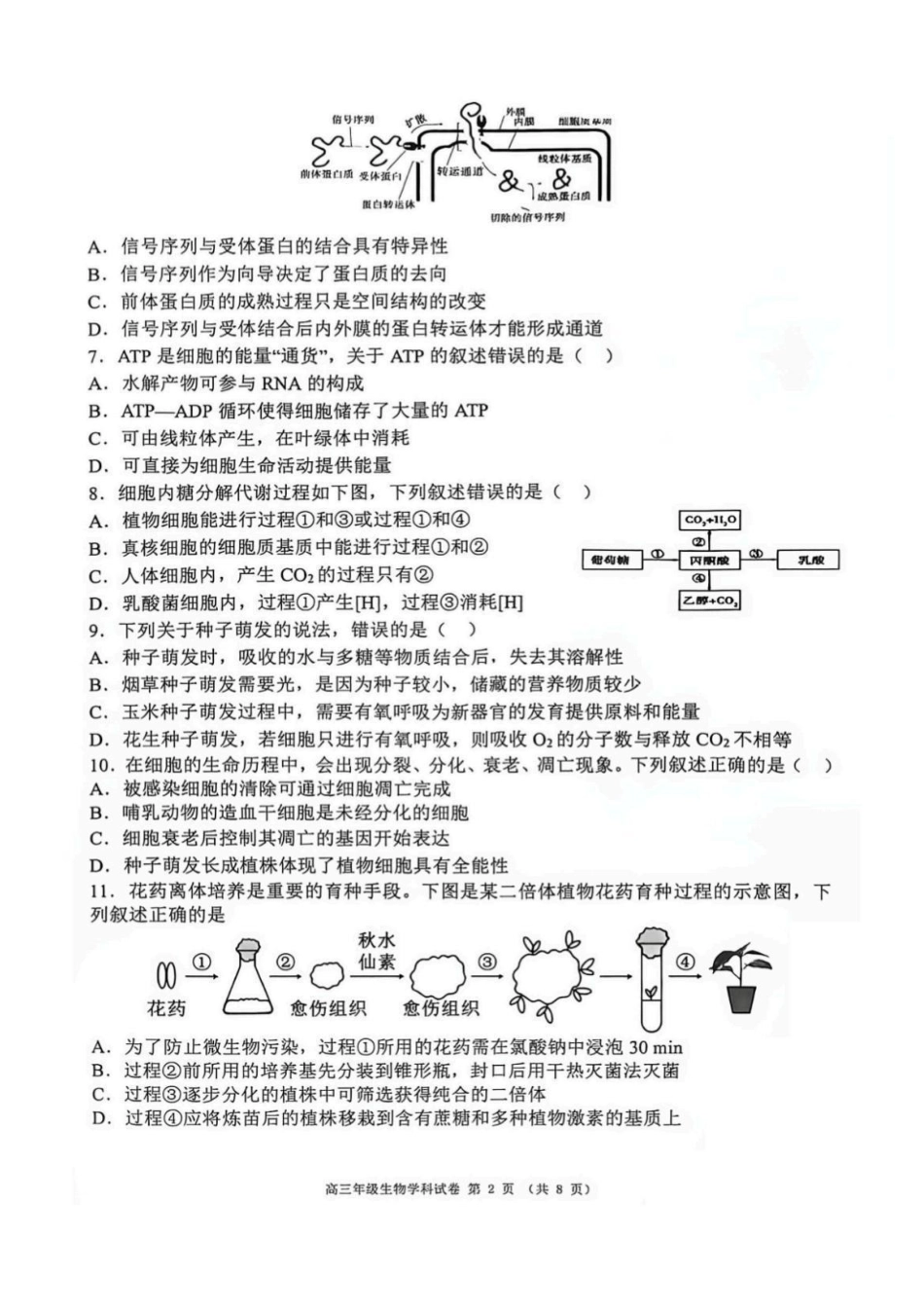 生物+答案【全国百强校】辽宁大连市第二十四中学2027届高三年级模拟考试(9.3-9.4).pdf_第2页