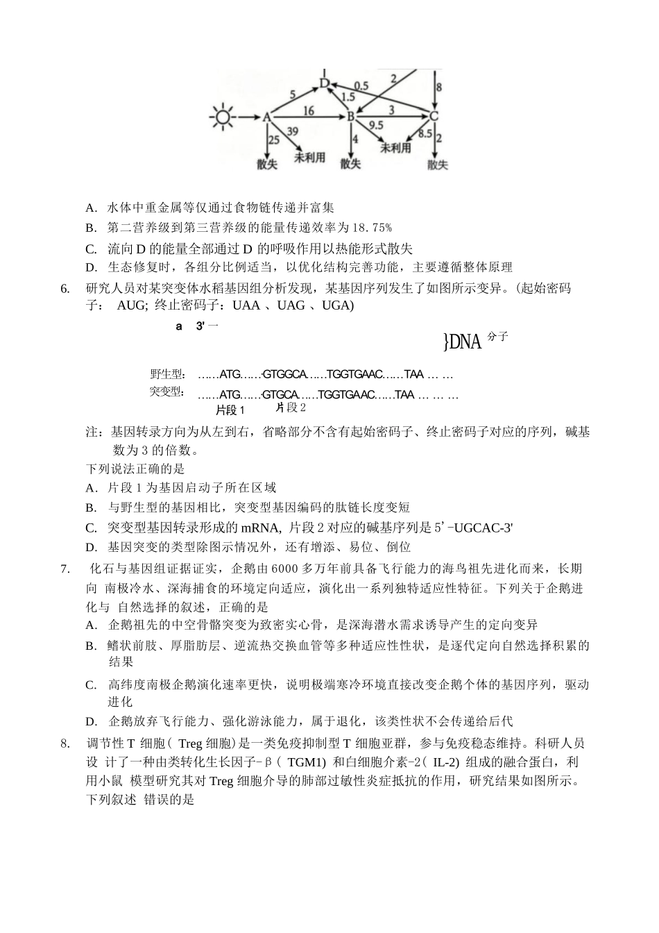 生物湖北新八校2026-2026学年度2027届上学期高三年级8月联考(26-G3-08L)(8.25-8.26).docx_第2页