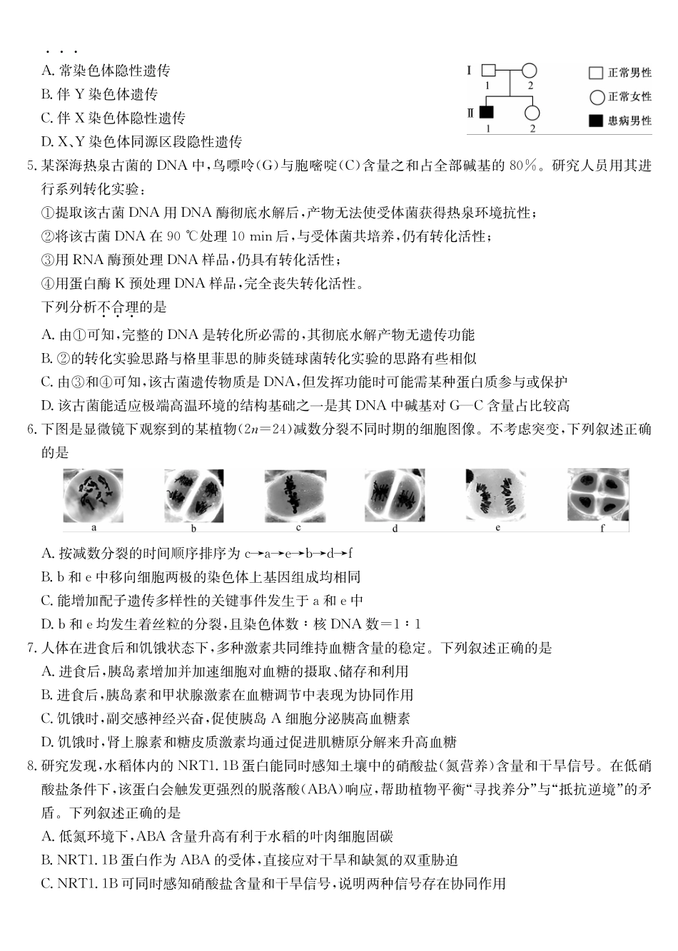 四川九师联盟2027届高三9月开学联考生物.pdf_第2页