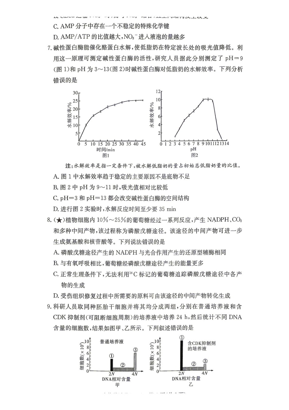 长沙市第一中学2027届高三月考试卷(一)生物.pdf_第2页