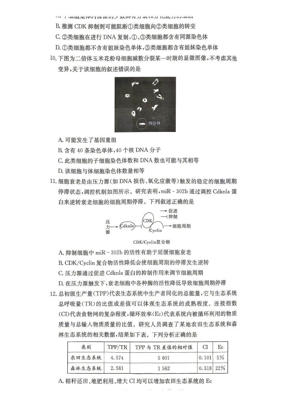 长沙市第一中学2027届高三月考试卷(一)生物.pdf_第3页