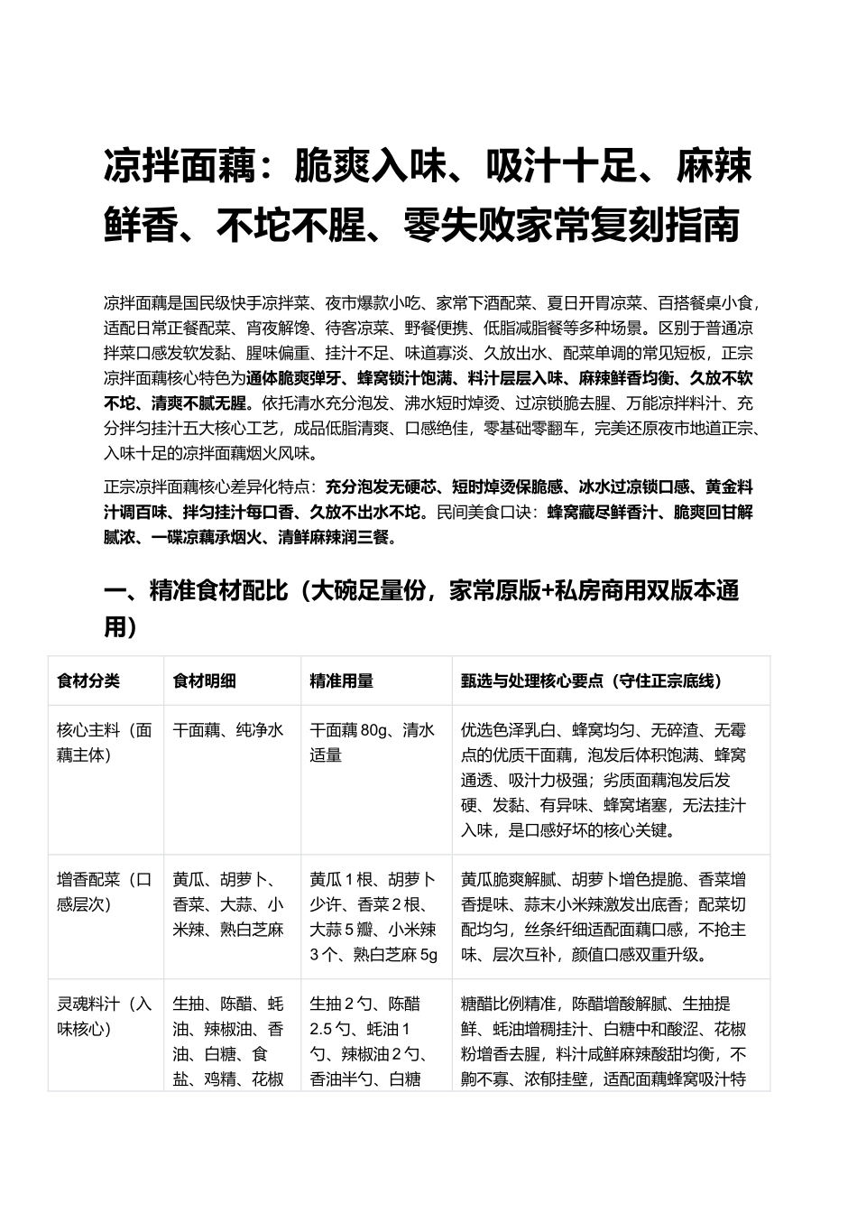 凉拌面藕:脆爽入味、吸汁十足、麻辣鲜香、不坨不腥、零失败家常复刻指南.docx_第1页