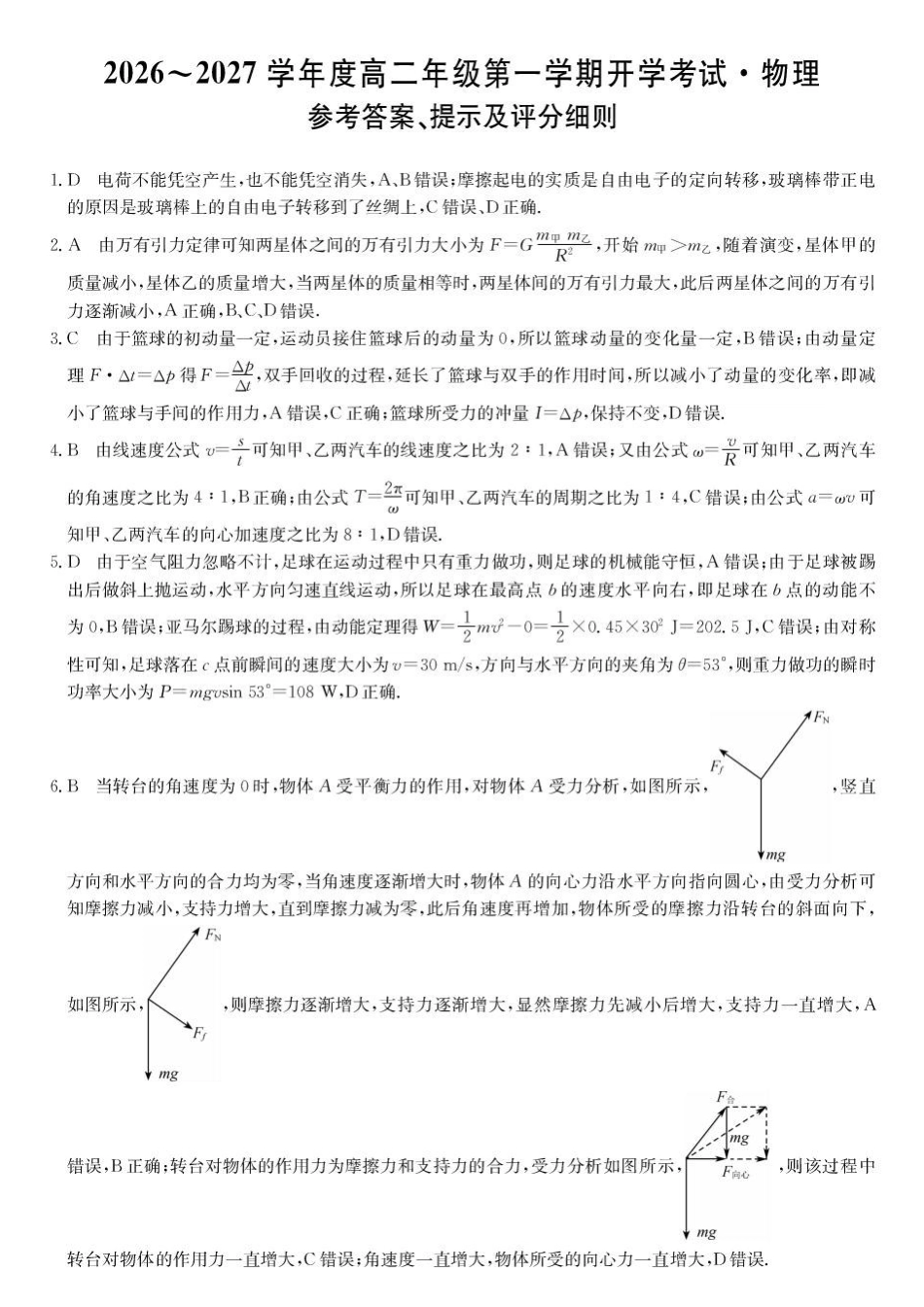 黑龙江龙东十校联盟22027届高二上学期开学考试物理答案.pdf_第1页