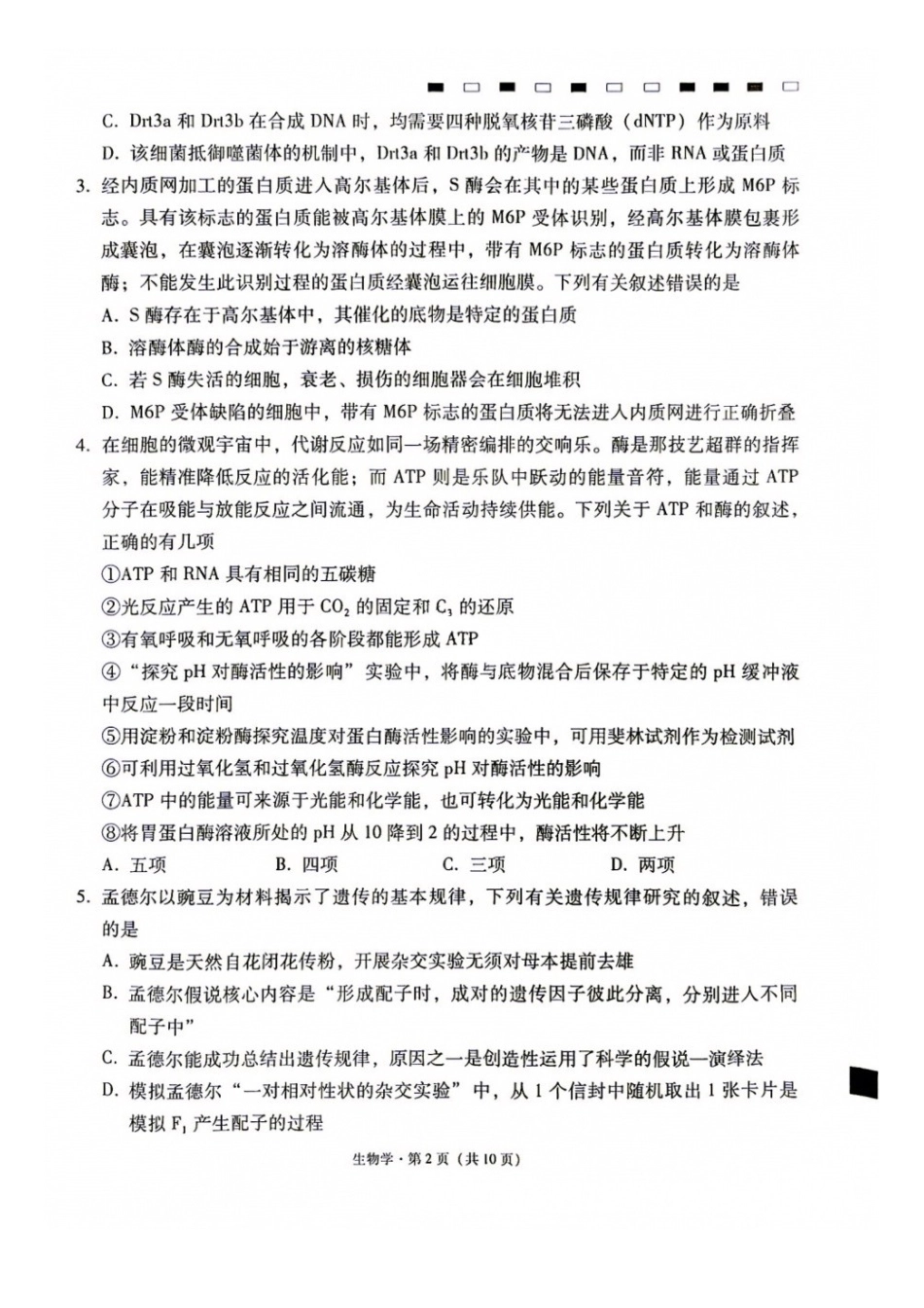 生物【全国Top40强校】贵阳市第一中学2027届高三年级9月适应性月考卷（一）(9.22-9.23).docx_第2页