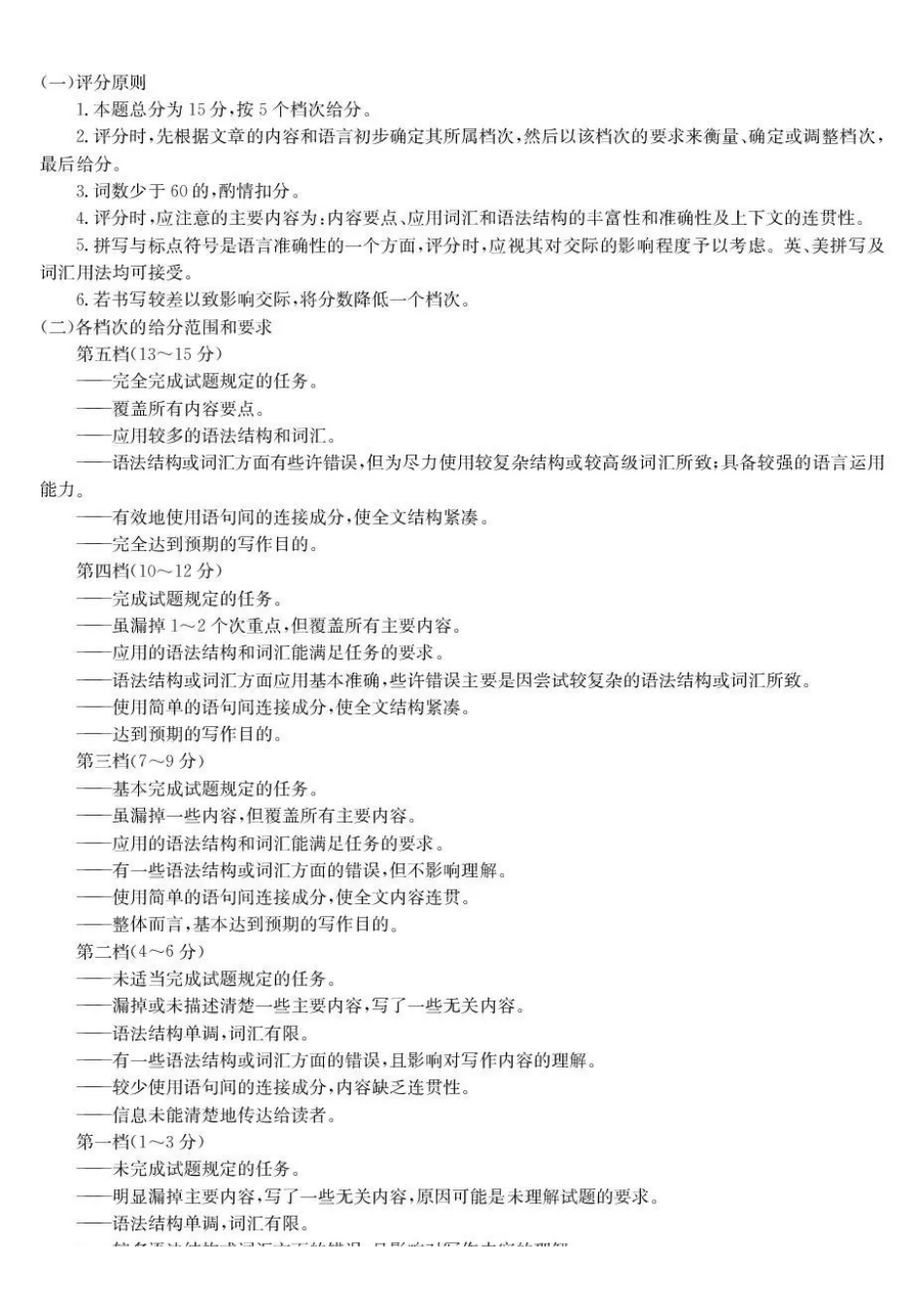 英语写作评分细则青海大通县2027届高三摸底考试(26-L-029C)(9.23-9.24).pdf_第1页