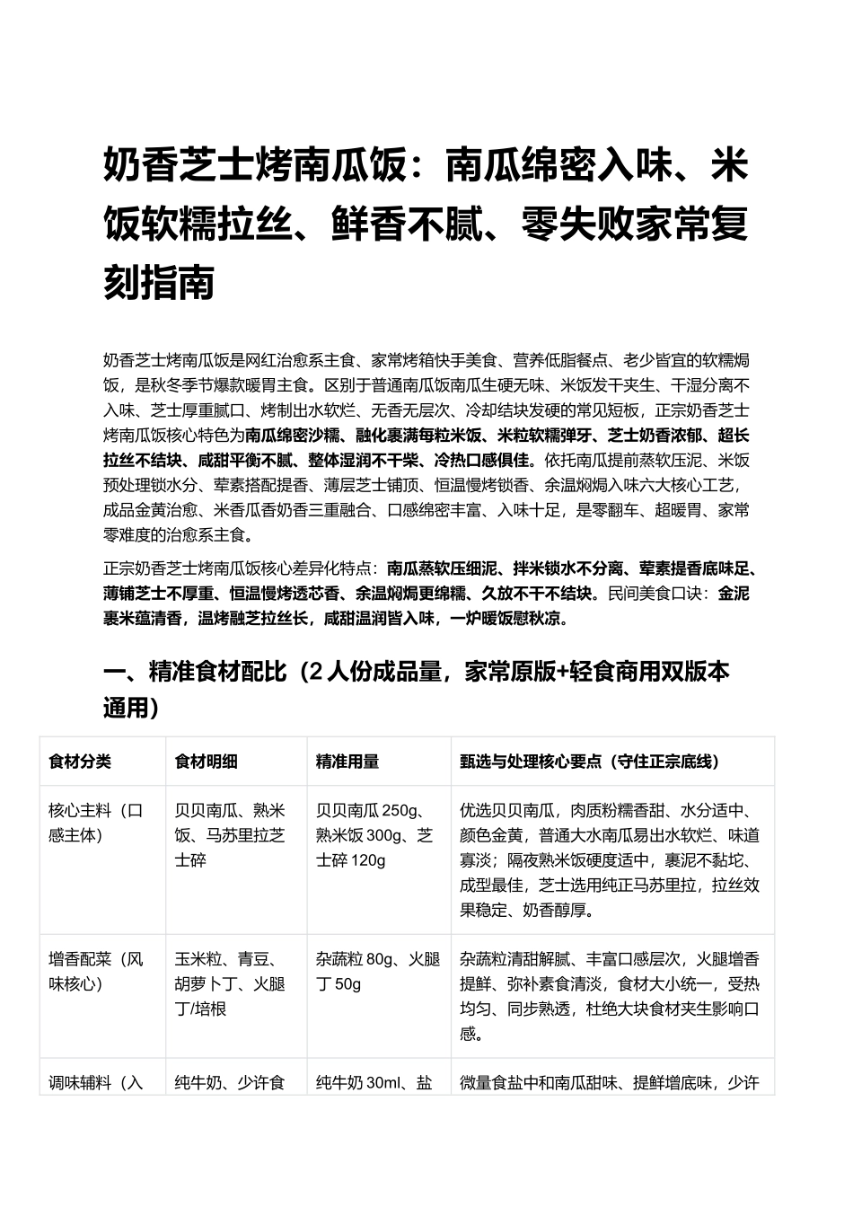 奶香芝士烤南瓜饭:南瓜绵密入味、米饭软糯拉丝、鲜香不腻、零失败家常复刻指南.docx_第1页
