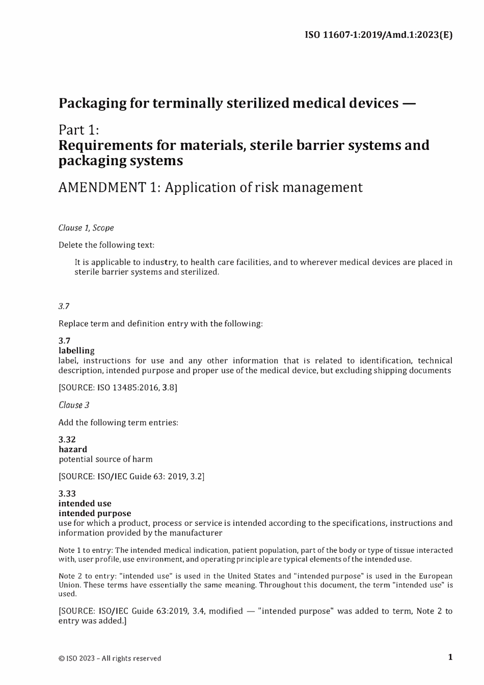 ISO 11607-1 AMD 2023 最终灭菌医疗器械的包装 第1部分:材料、无菌屏障系统和包装系统的要求 修正案1:风险管理的应用.pdf_第3页