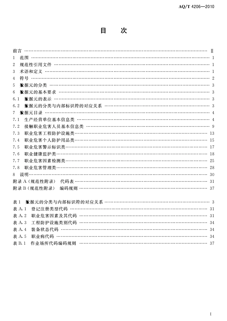 AQT 4206-2010 作业场所职业危害基础信息数据.pdf_第2页