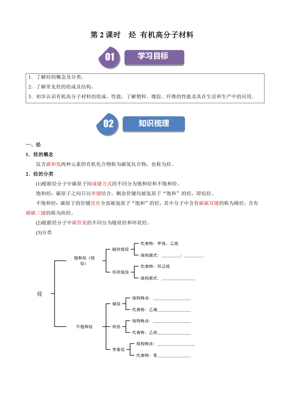 7.2.2烃有机高分子材料-导学案(教用版).pdf_第1页