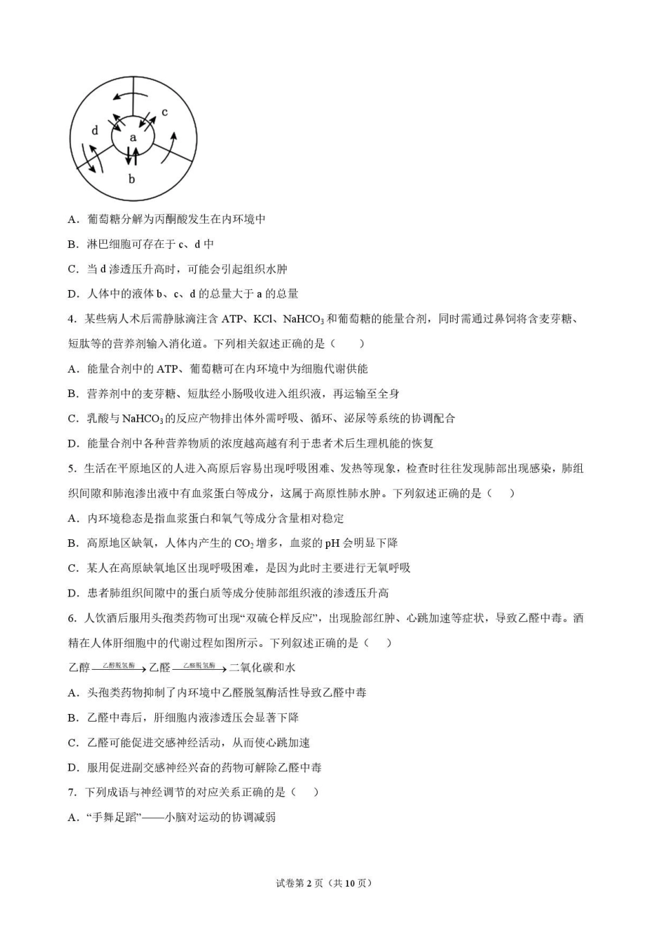 生物_湖北麻城市第一中学2026-2027学年高二上学期9月阶段检测_试卷.pdf_第2页