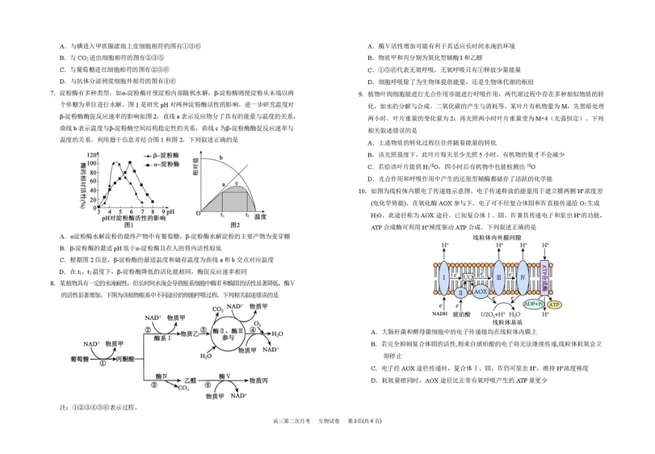 银川一中2027届高三年级第二次月考生物.pdf_第2页