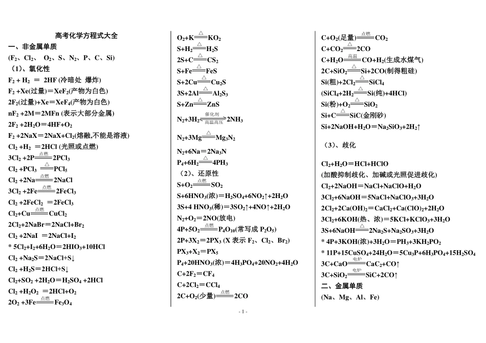最新最全的高考化学方程式总结.pdf_第1页