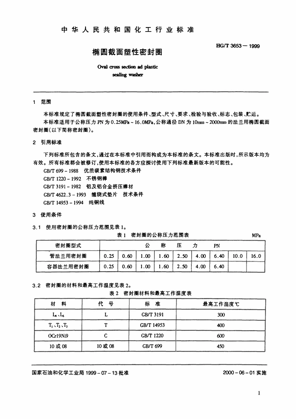 HGT 3653-1999 椭圆截面塑性密封圈.pdf_第3页