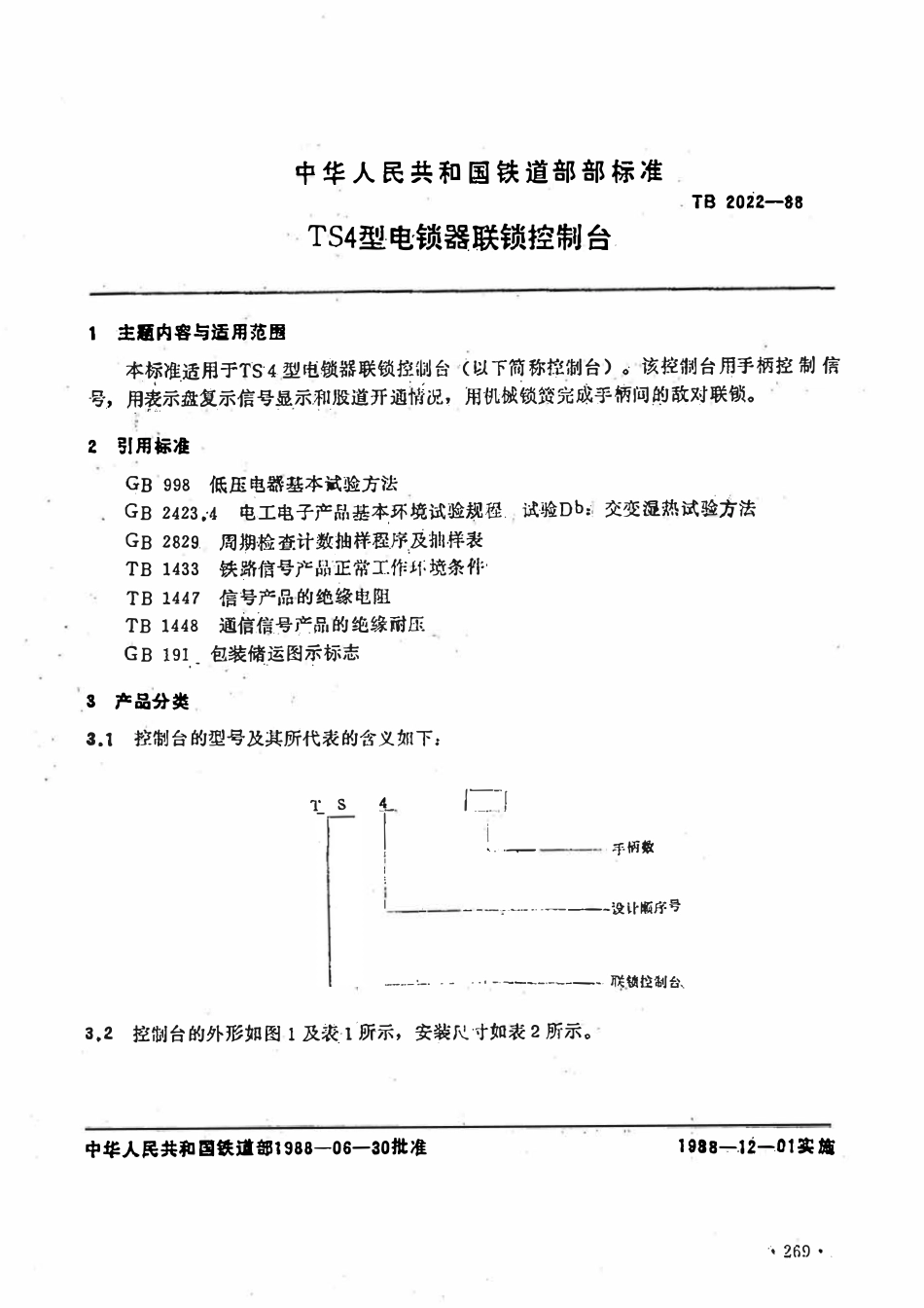 TB 2022-1988 TS4型电锁器联锁控制台.pdf_第1页