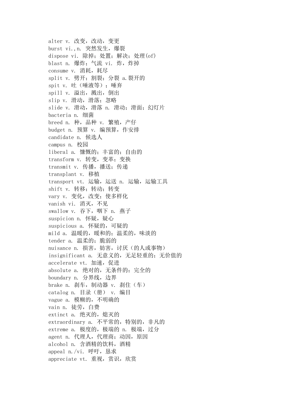 高中英语完形填空重点高频词.docx_第1页