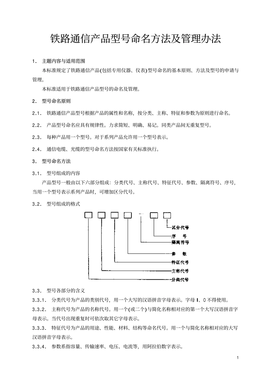 TBT 1381-1995 铁道通信产品型号命名方法及管理办法.pdf_第2页